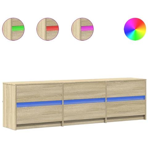 Mobile Porta TV con LED Rovere Sonoma 180x34x50cm in Truciolato - Foto 1