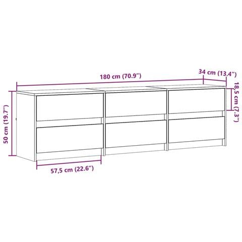 Mobile Porta TV con LED Rovere Sonoma 180x34x50cm in Truciolato - Foto 10