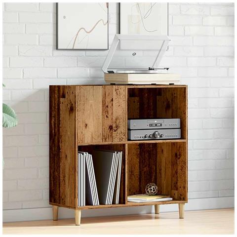 Mobile Porta Dischi Legno Antico 84,5x38x89cm Legno Multistrato - Foto 3