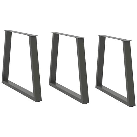 Gambe Tavolo Pranzo A V 3 Pz Antracite 70x(72-73,3)cm Acciaio - Foto 1
