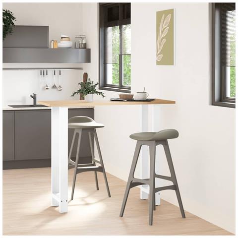 Gambe Per Tavolino Bianco 2 Pz 40x(110-111) Cm Acciaio - Foto 2