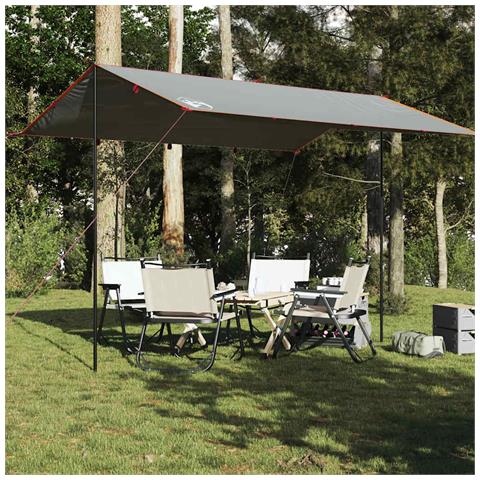 Telone Da Campeggio Grigio /arancione 400x294 Cm Impermeabile - Foto 2