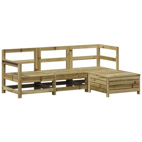 Set Divani Da Giardino 4 Pz In Legno Impregnato Di Pino - Foto 1
