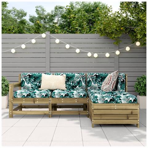 Set Divani Da Giardino 4 Pz In Legno Impregnato Di Pino - Foto 2