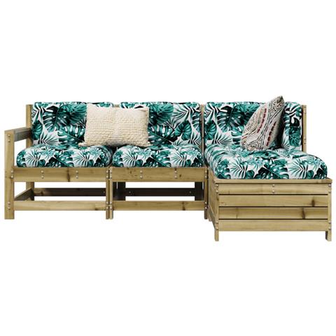 Set Divani Da Giardino 4 Pz In Legno Impregnato Di Pino - Foto 8