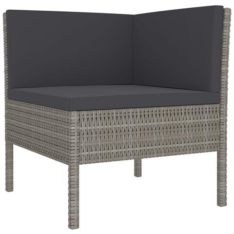 Set Divani Da Giardino 9 Pz Con Cuscini In Polyrattan Grigio - Foto 2