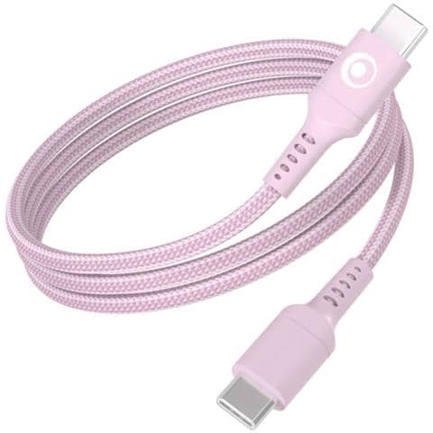 Cavo Di Ricarica E Trasferimento Usb-c /usb-c 3a Power Delivery 60w 1,2m, Rosa - Foto 1