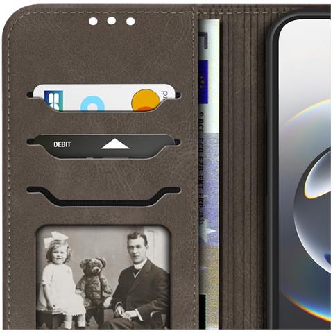 Cover Portafoglio Per Iphone 16e Con Motivo Gatto Felice E Supporto - Foto 2