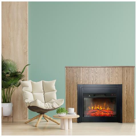 Electricsun Camini Elettrici Con Listelli Lamelia Rovere Chiaro, Con Effetto Sonoro, 3 Colori, Con L'app, L120xh102cm - Foto 1