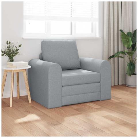 Divano Letto 2-in-1 Grigio Chiaro 98x71x83 cm Tessuto - Foto 2