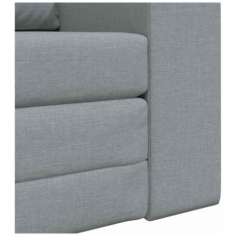 Divano Letto 2-in-1 Grigio Chiaro 98x71x83 cm Tessuto - Foto 9