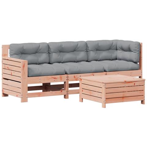 Set Divani Giardino 4 pz con Cuscini Legno Massello di Douglas - Foto 1