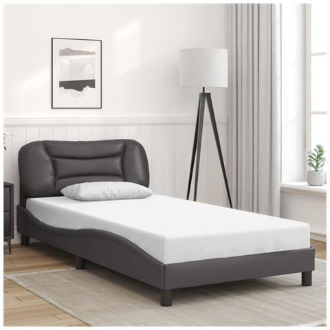 Giroletto con Testiera Crema 100x200 cm in Similpelle - Foto 2