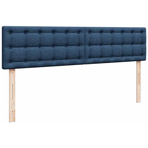 Struttura Letto Pouf con Materassi Blu 200x200 cm in Tessuto - Foto 9