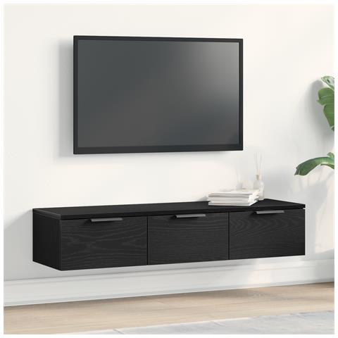 Armadio da parete in rovere nero 102x30x20 cm realizzato in legno ingegnerizzato - Foto 2