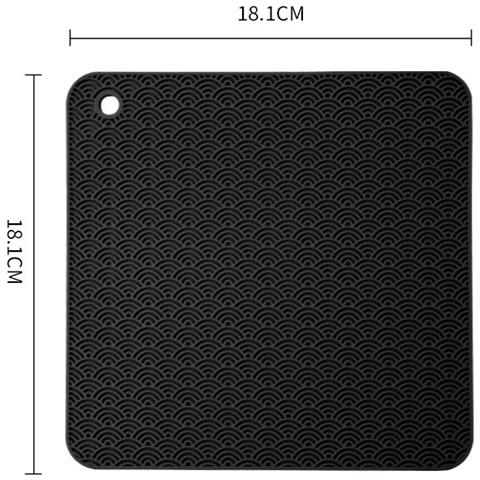 Sottopentola Isolante A Motivo Di Nuvole Di Buon Auspicio Quadrato In Silicone Per Cucina Black - Foto 2