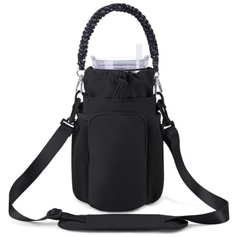 Borsa A Tracolla Da Esterno Per Borraccia: Porta Borraccia Portatile E Versatile Black - Foto 1