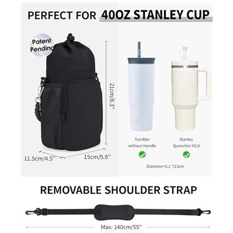 Borsa A Tracolla Da Esterno Per Borraccia: Porta Borraccia Portatile E Versatile Black - Foto 2