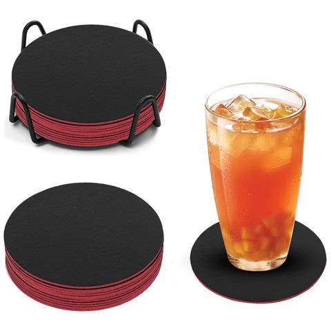 Sottobicchieri In Feltro Per Bicchieri, Double-face, Antiscivolo, Neri, 21 Pezzi - Foto 1