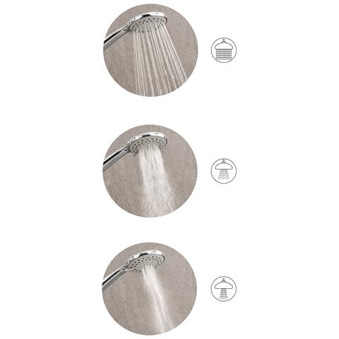 Kit Doccia Con Soffione E Flessibile Tamushal 3 Funzioni Argento - Foto 2