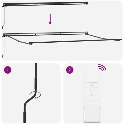 Tenda Retrattile Striscia Rossa e Bianca 500x300 cm Tessuto - Foto 9