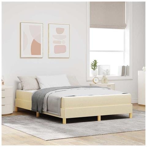 Letto a molle Crema e Marrone 160 x 200 cm - Foto 2