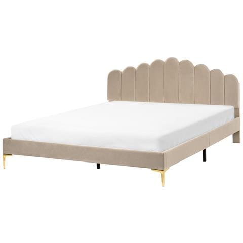 Letto Velluto Sauvian 180 X 200 Cm Tortora - Foto 2