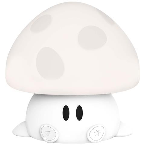 Luce Notturna Per Bambini Bluetooth 9w Musicale Luminosa A Forma Di Fungo, Bianco - Foto 1