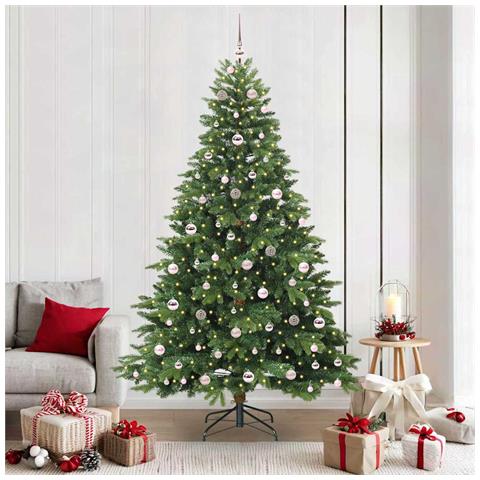 Albero di Natale artificiale con 300 LED Verde 210 cm PE e PVC - Foto 2
