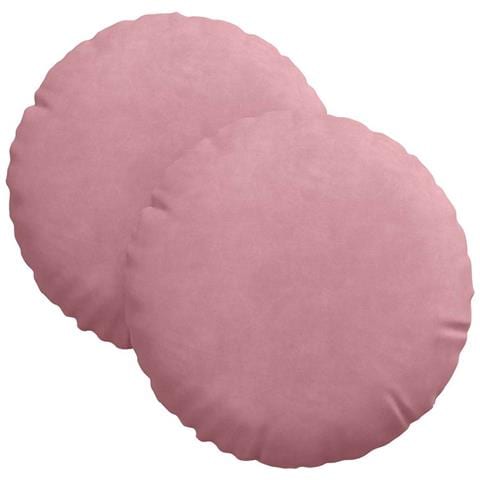 Cuscini per Seduta 2 pcs Rosa Ø 40 x 13 cm Velluto - Foto 1