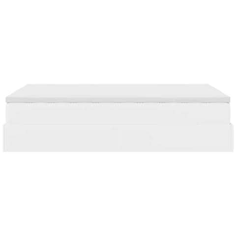 Struttura Letto Pouf con Materasso Bianco 120x190 cm Similpelle - Foto 9