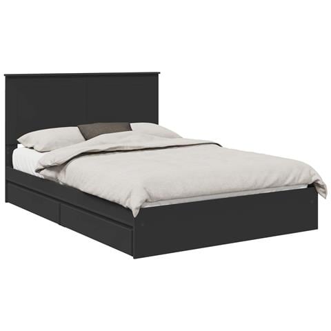 Letto con Contenitore Nero 140 x 190 cm Legno multistrato - Foto 1