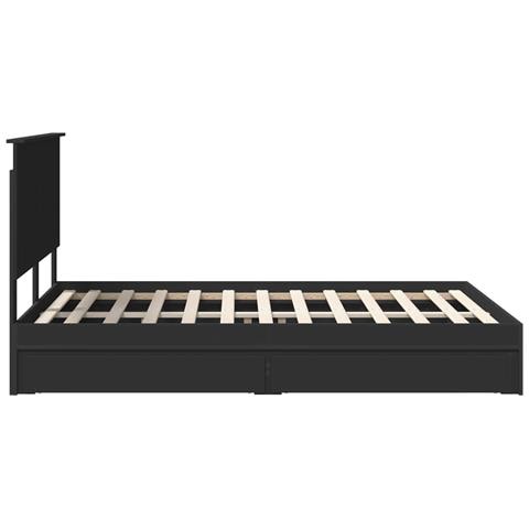 Letto con Contenitore Nero 140 x 190 cm Legno multistrato - Foto 9