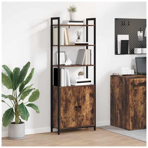 Armadio per Libri Rovere fumé 60 x 24 x 161 cm - Foto 2