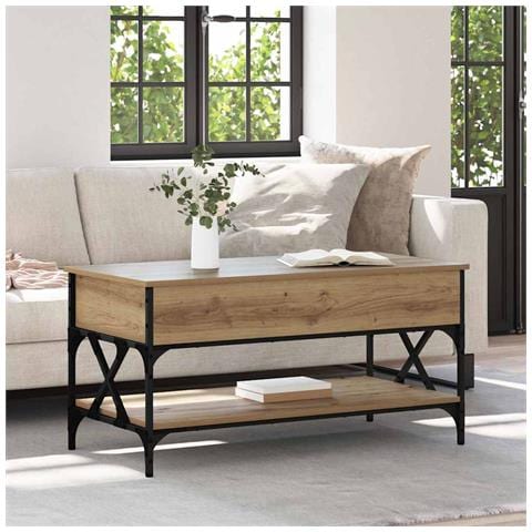 Tavolino da salotto Rovere artigianale 100 x 50 x 50 cm - Foto 2