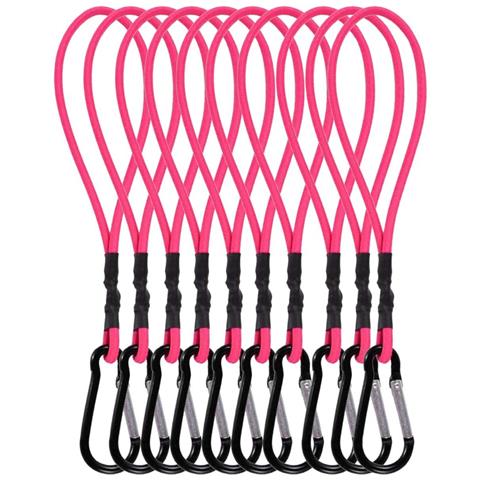 Set Da 10 Mini Cavi Elastici - Cinghie Elastiche Da 25 Cm Con Moschettone Rose Red - Foto 1