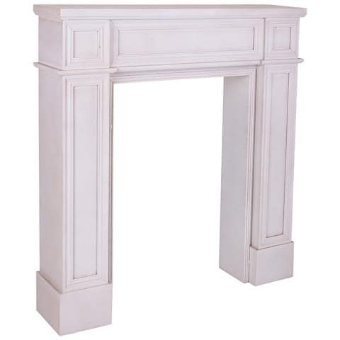 Cornice Per Camino In Legno Intagliato Bianco 100x20x110h - Foto 1