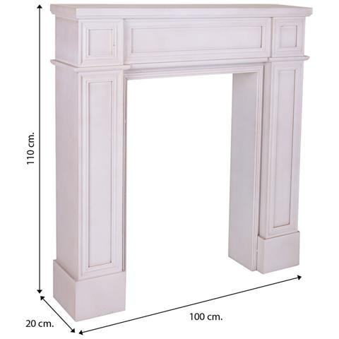 Cornice Per Camino In Legno Intagliato Bianco 100x20x110h - Foto 8