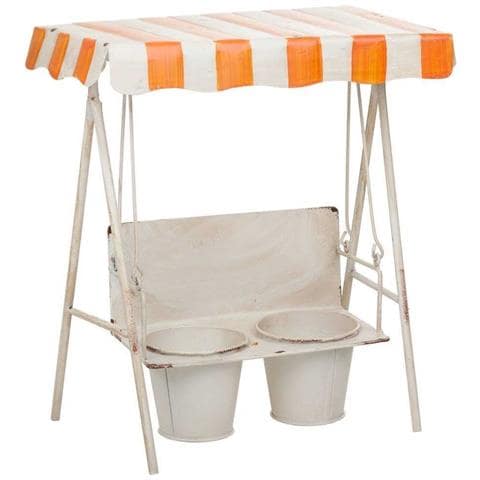 Sgabello Portafiori In Metallo 31x21x38h - Foto 1