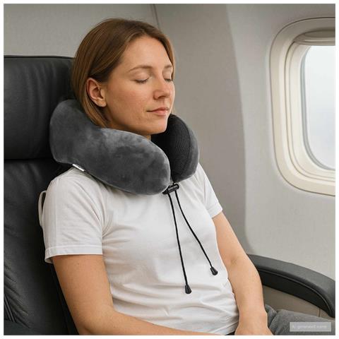 Cuscino da Viaggio per il Collo Grigio 27 x 26 x 14 cm - Foto 2