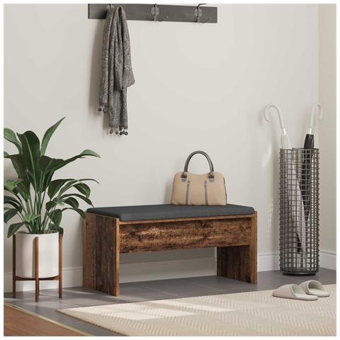 Panca per ingresso con cuscino Legno vecchio 83 x 38 x 40 cm - Foto 2