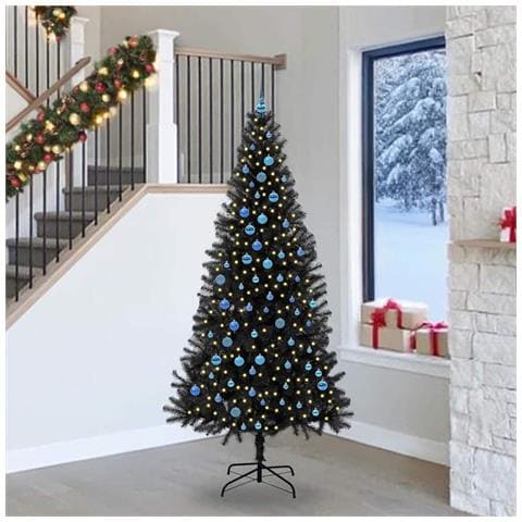 Albero di Natale con 300 LED con supporto Nero 240 cm PVC - Foto 2