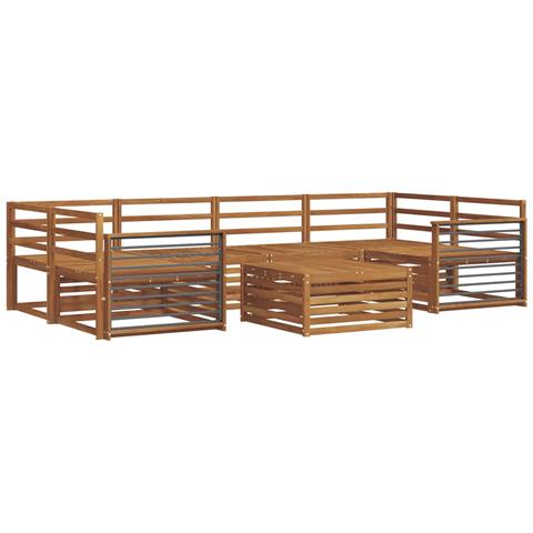 Set di divani da esterno 7 pcs Naturale - Foto 1