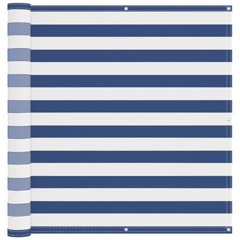 Schermo da balcone Blu e Bianco 110 x 600 cm Tessuto Oxford - Foto 1