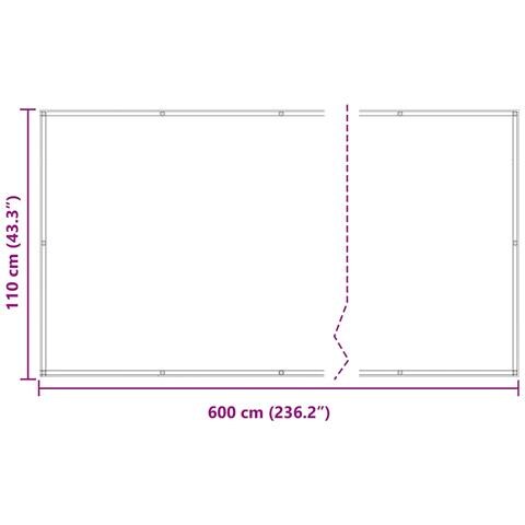 Schermo da balcone Blu e Bianco 110 x 600 cm Tessuto Oxford - Foto 8