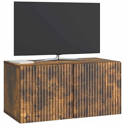 Mobile Porta TV da Muro Rovere Fumo 59,5 x 31 x 30 cm - Foto 2