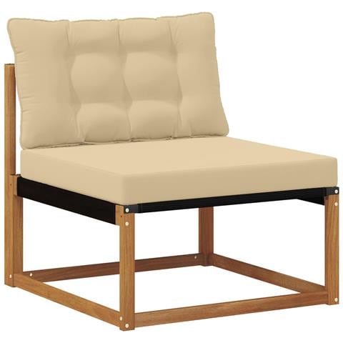 Set di divani da esterno con cuscino 7 pcs Naturale e Beige - Foto 2