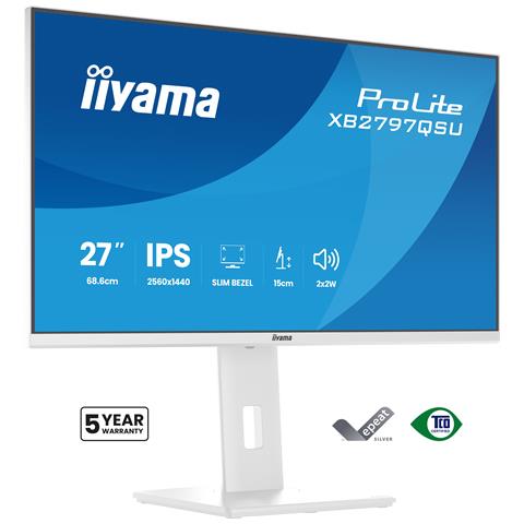 ProLite XB2797QSU-W1 Monitor PC 68,6 cm (27") 2560 x 1440 Pixel Quad HD LED Bianco - Foto 1