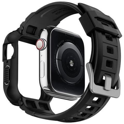 Spigen Rugged Armor Pro Per Apple Watch 4 / 5 / 6 / 7 / 8 / Se (44 / 45mm) Nero - Foto 1