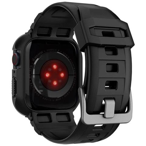 Spigen Rugged Armor Pro Per Apple Watch 4 / 5 / 6 / 7 / 8 / Se (44 / 45mm) Nero - Foto 2